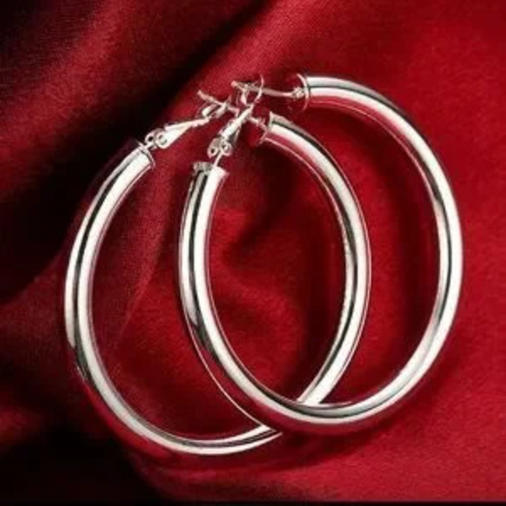 Timeless Silver Hoop Earrings with Hinged Closure